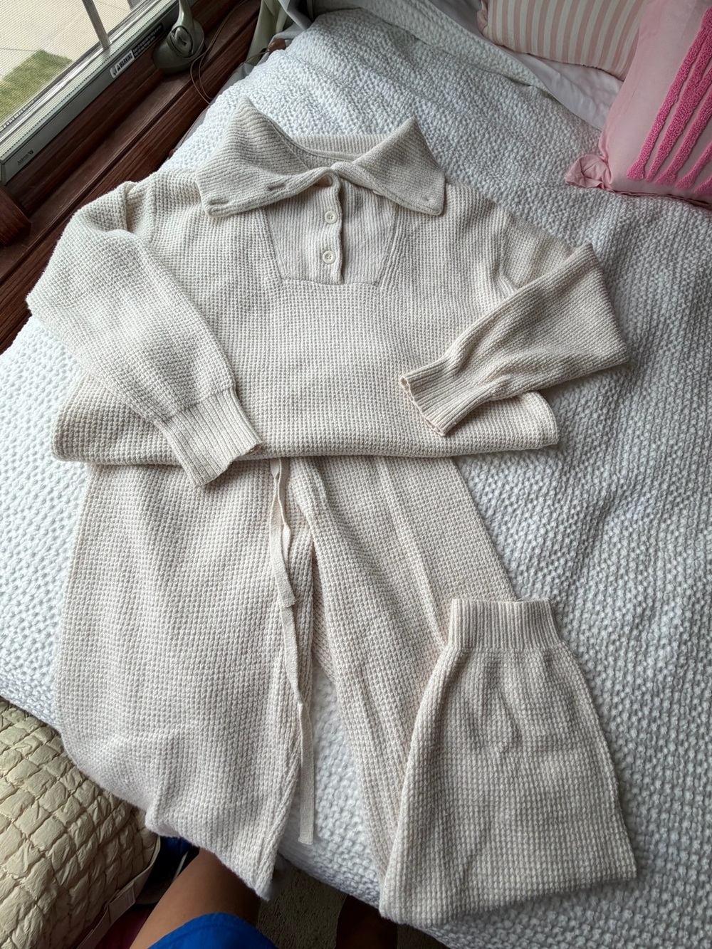 Aerie Cream Knit Sweater Set